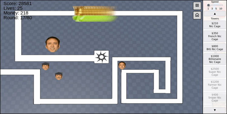 Nic Cage Tower Defense